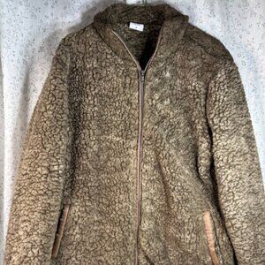 Katydid Ladies Med Teddybear jacket, brown faux fleece